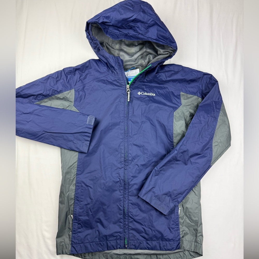 Columbia Boys Navy and Gray Hooded windbreaker Jacket‎
